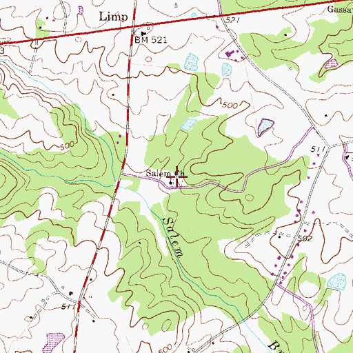 Topographic Map of Salem Church, SC