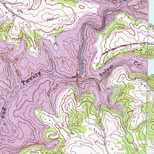 Topographic Map of Salem Creek, SC