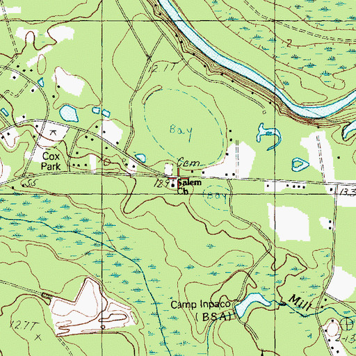 Topographic Map of Salem School, SC