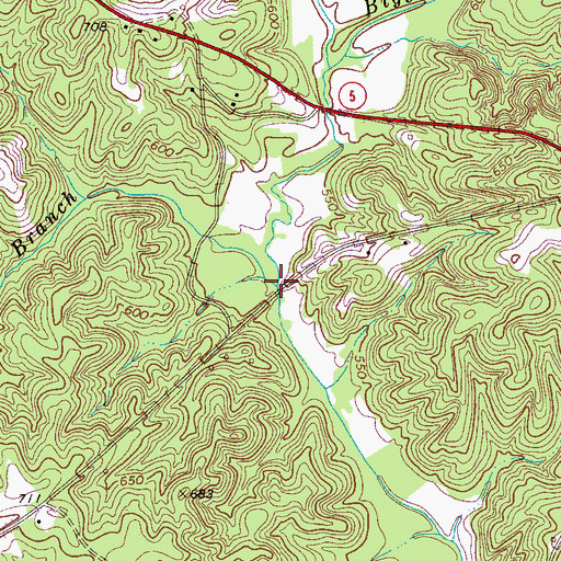Topographic Map of Saltlick Branch, SC