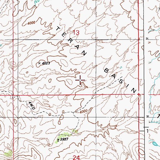 Topographic Map of Teran Basin, AZ
