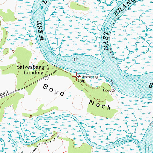 Topographic Map of Salvesbarg Cemetery, SC