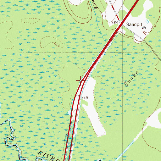 Topographic Map of Sam Branch, SC