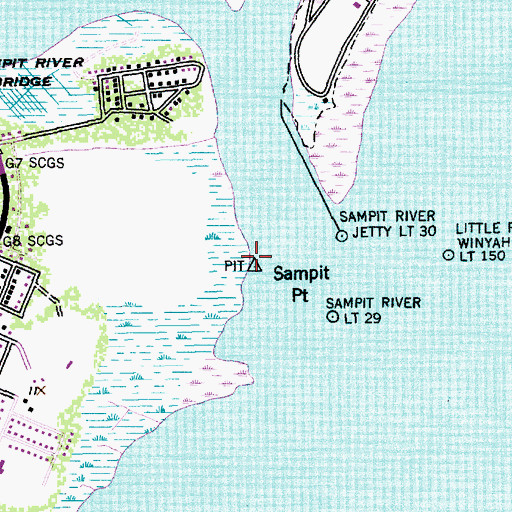 Topographic Map of Sampit Point, SC