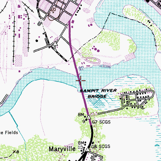 Topographic Map of Sampit River Bridge, SC