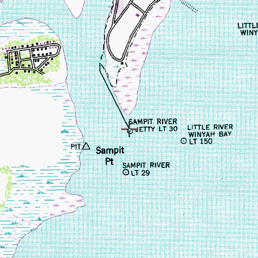 Topographic Map of Sampit River Jetty Light Thirty, SC