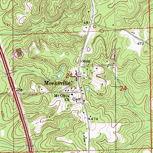 Topographic Map of Meeksville, AL