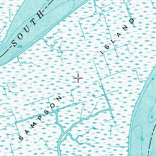 Topographic Map of Sampson Island, SC