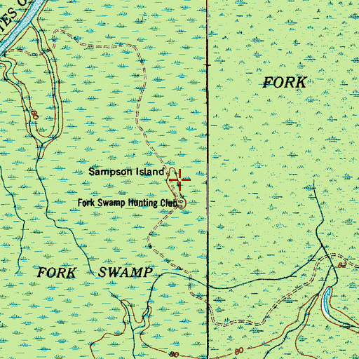 Topographic Map of Sampson Island, SC