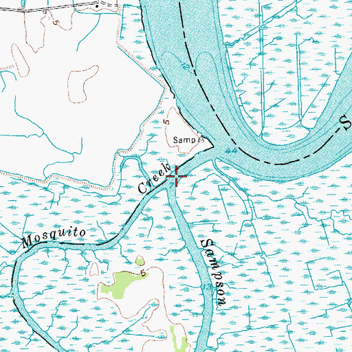Topographic Map of Sampson Island Creek, SC