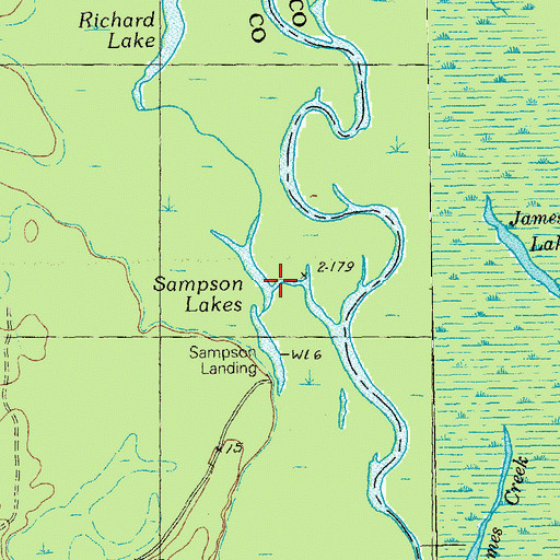 Topographic Map of Sampson Lakes, SC