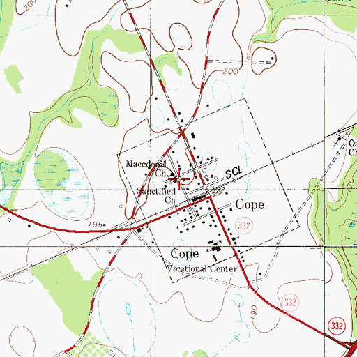 Topographic Map of Sanctified Church, SC