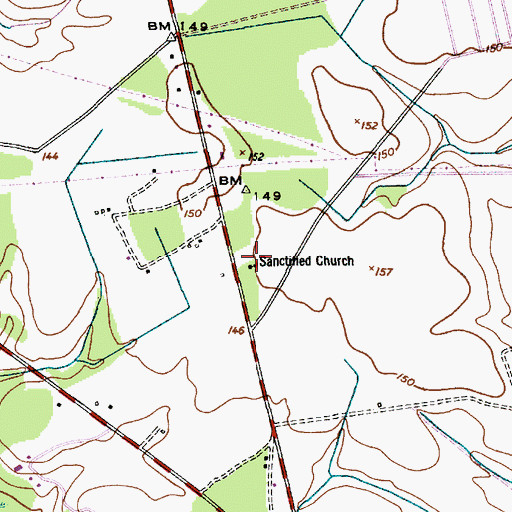 Topographic Map of Sanctified Church, SC