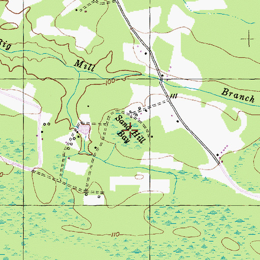 Topographic Map of Sand Hill Bay, SC