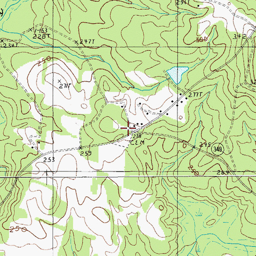 Topographic Map of Sand Hill Cemetery, SC