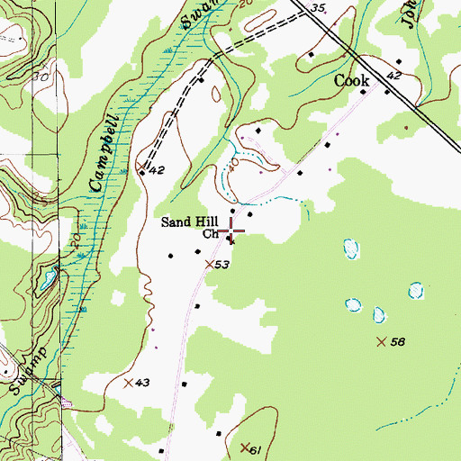 Topographic Map of Sand Hill Church, SC
