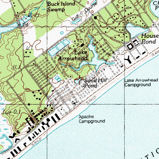 Topographic Map of Sand Hill Pond, SC