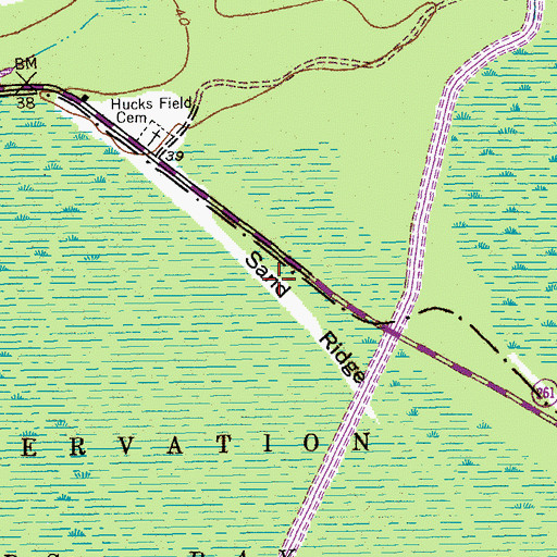 Topographic Map of Sand Ridge, SC