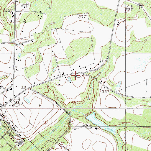 Topographic Map of Sanders Branch School, SC