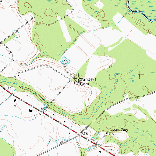 Topographic Map of Sanders Cemetery, SC