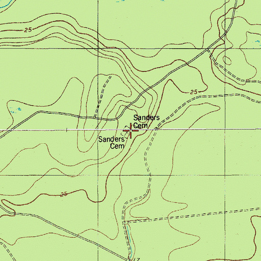 Topographic Map of Sanders Cemetery, SC