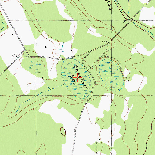Topographic Map of Sandhill Bay, SC