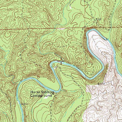 Topographic Map of Meherg Branch, AL