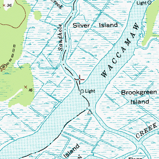 Topographic Map of Sandhole Creek, SC