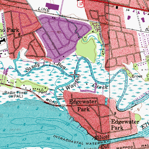 Topographic Map of Sandy Bay, SC