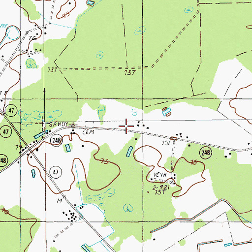 Topographic Map of Sandy Bay Church, SC