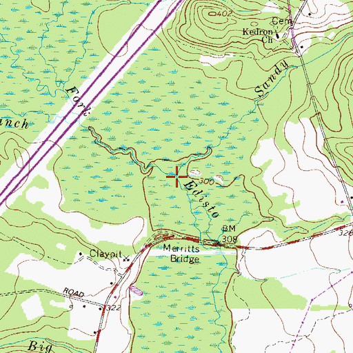 Topographic Map of Sandy Branch, SC