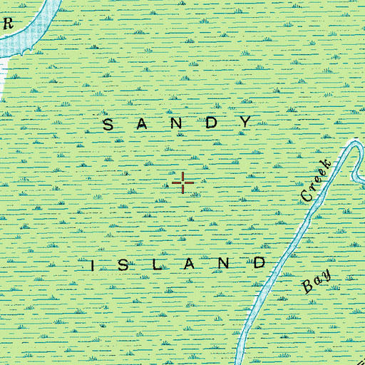Topographic Map of Sandy Island, SC
