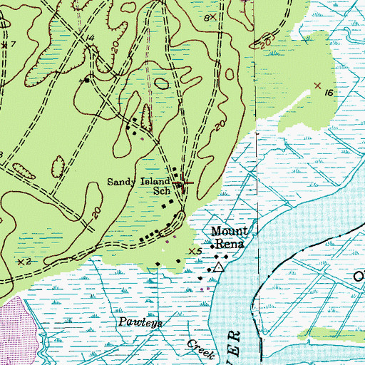 Topographic Map of Sandy Island School, SC
