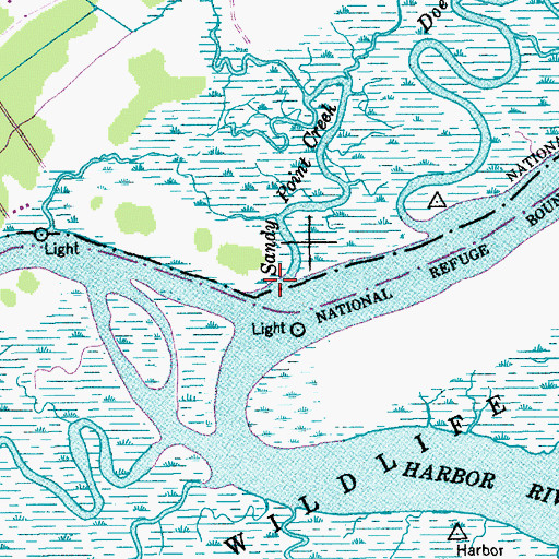 Topographic Map of Sandy Point Creek, SC