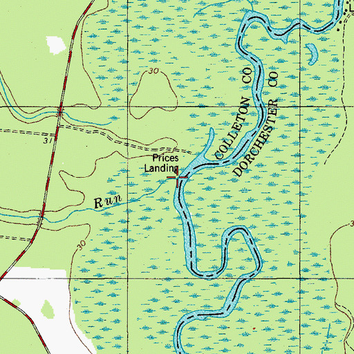 Topographic Map of Sandy Run, SC