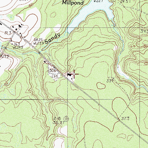 Topographic Map of Sandy Run School, SC