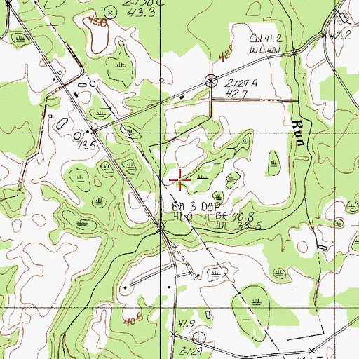 Topographic Map of Sandy Run School, SC