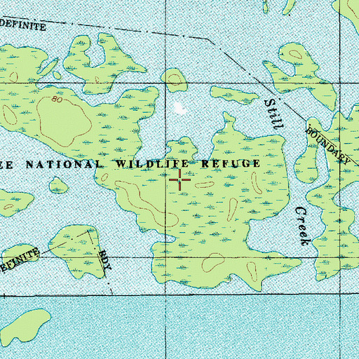 Topographic Map of Santee National Wildlife Refuge, SC