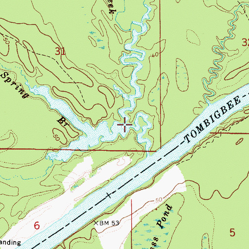 Topographic Map of Melton Spring Branch, AL