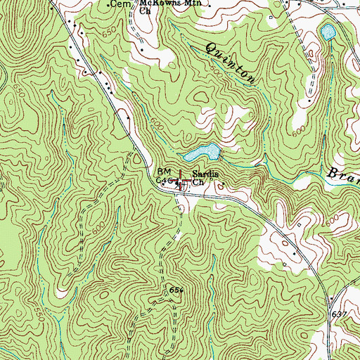 Topographic Map of Sardis Church, SC
