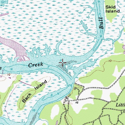 Topographic Map of Savage Creek, SC