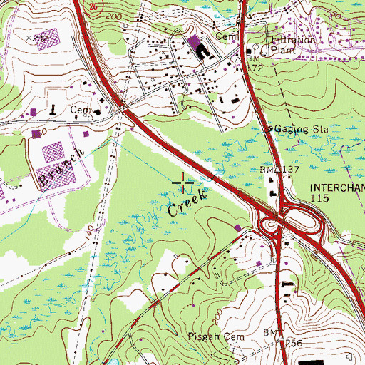 Topographic Map of Savana Branch, SC
