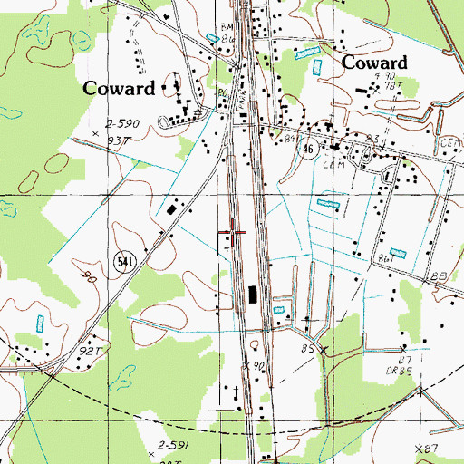 Topographic Map of Savannah Grove Baptist Church, SC