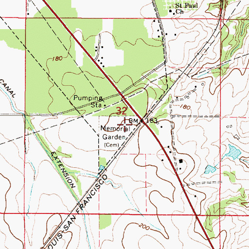 Topographic Map of Demopolis Memorial Gardens Cemetery, AL