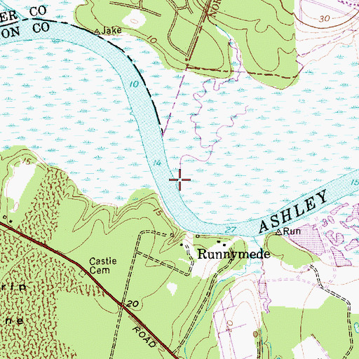 Topographic Map of Sawpit Creek, SC