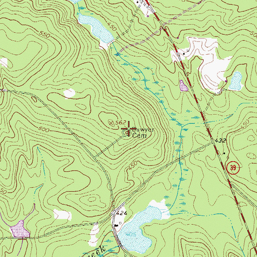 Topographic Map of Sawyer Cemetery, SC
