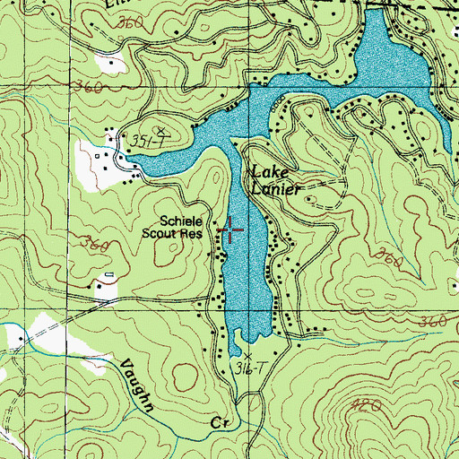 Topographic Map of Schiete Scout Reservation, SC