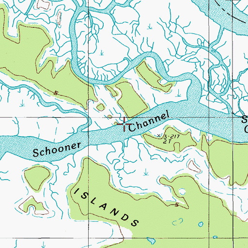 Topographic Map of Schooner Channel, SC