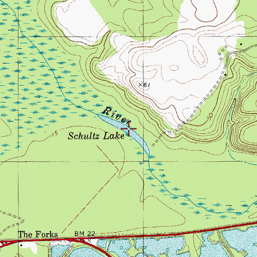 Topographic Map of Schultz Lake, SC