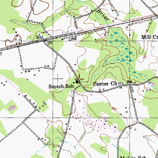 Topographic Map of Scotch School, SC